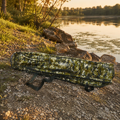 Husă Dublă pentru Lansete de Pescuit, Camuflaj, 190 cm – imagine comercială în ambient