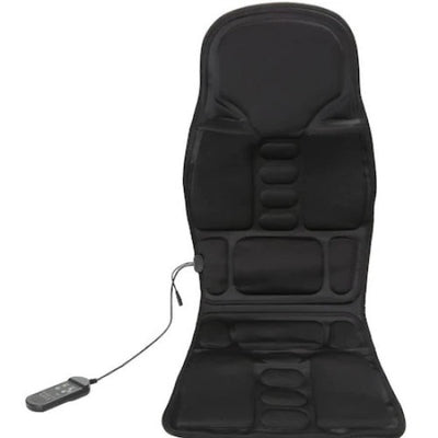 Husa masaj spate si sezut, FOXMAG24, 5 Zone De Masaj, Telecomanda, 3 Trepte De Viteza, Adaptor Auto, Negru