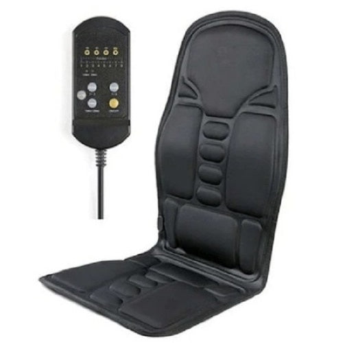 Husa masaj spate si sezut, FOXMAG24, 5 Zone De Masaj, Telecomanda, 3 Trepte De Viteza, Adaptor Auto, Negru