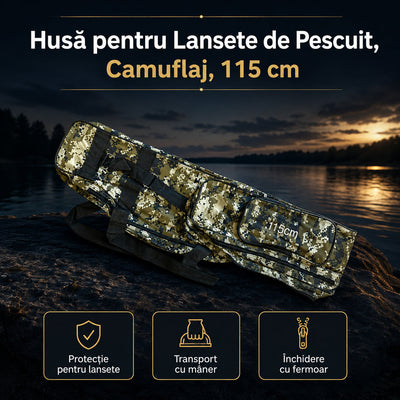 Husă pentru Lansete de Pescuit, Camuflaj, 115 cm – imagine principală promoțională