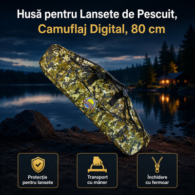Husă pentru Lansete de Pescuit, Camuflaj Digital, 80 cm – imagine principală promoțională