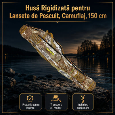 Husă Rigidizată pentru Lansete de Pescuit, Camuflaj, 150 cm – imagine principală promoțională