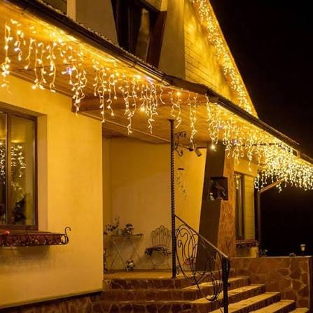 Instalație LED tip țurțuri, 700 LED-uri, 35 m, alb cald – imagine 1