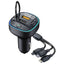 Incarcator auto USB cu LED RGB, 7 culori, Port 3 in 1, Incarcare rapida de 15 W, Model C39