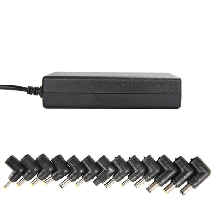 Incarcator pentru laptop si alte dispozitive, tip adaptor, 100/120 W, cu 13 mufe, alimentare la retea, 3 pini, negru