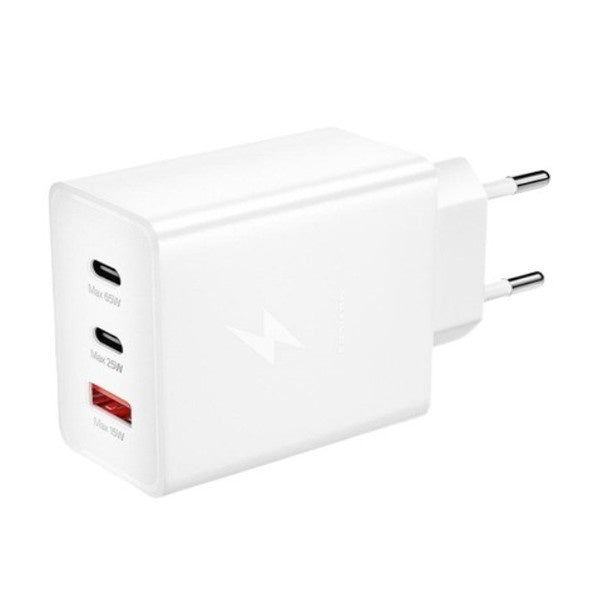 Incarcator telefon ZK-15, 65W, 2 porturi PD/Type-C + 1 port USB, incarcare rapida