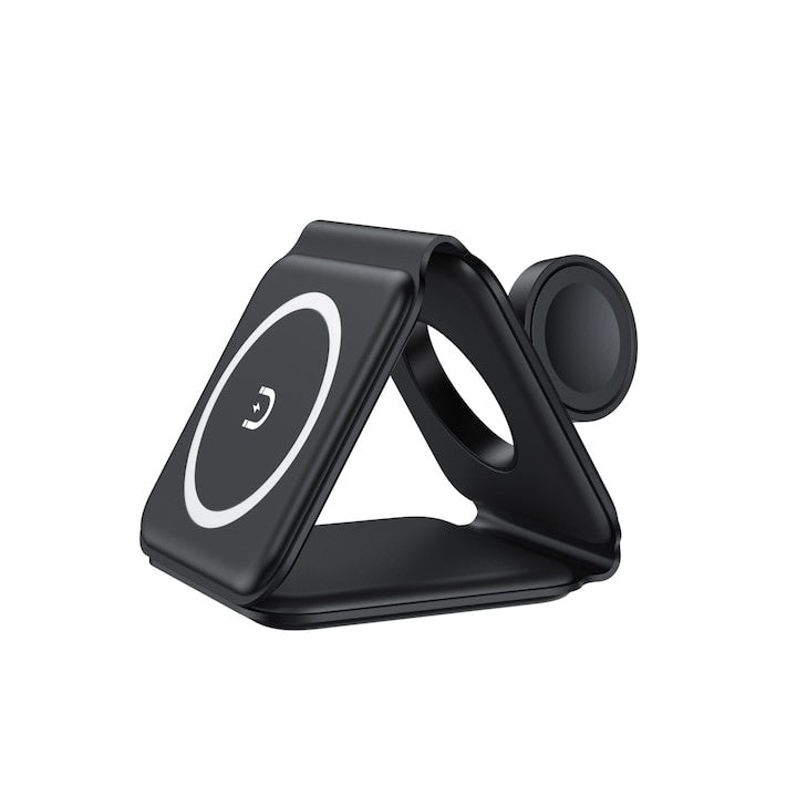 Incarcator wireless, pliabil, magnetic, functia de FastCharge, din ABS si silicon, dimensiuni 245 mm X 74.5 mm X 7.5 mm, compatibil cu Samsung, Huawei, Apple, Xiaomi, negru