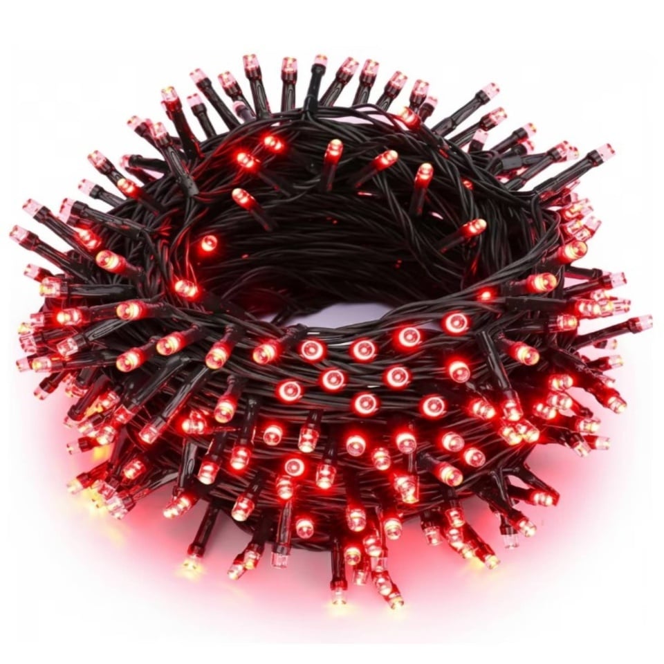 Instalație luminoasă LED tip șir, 500 LED-uri, 36 m, roșie – imagine 1