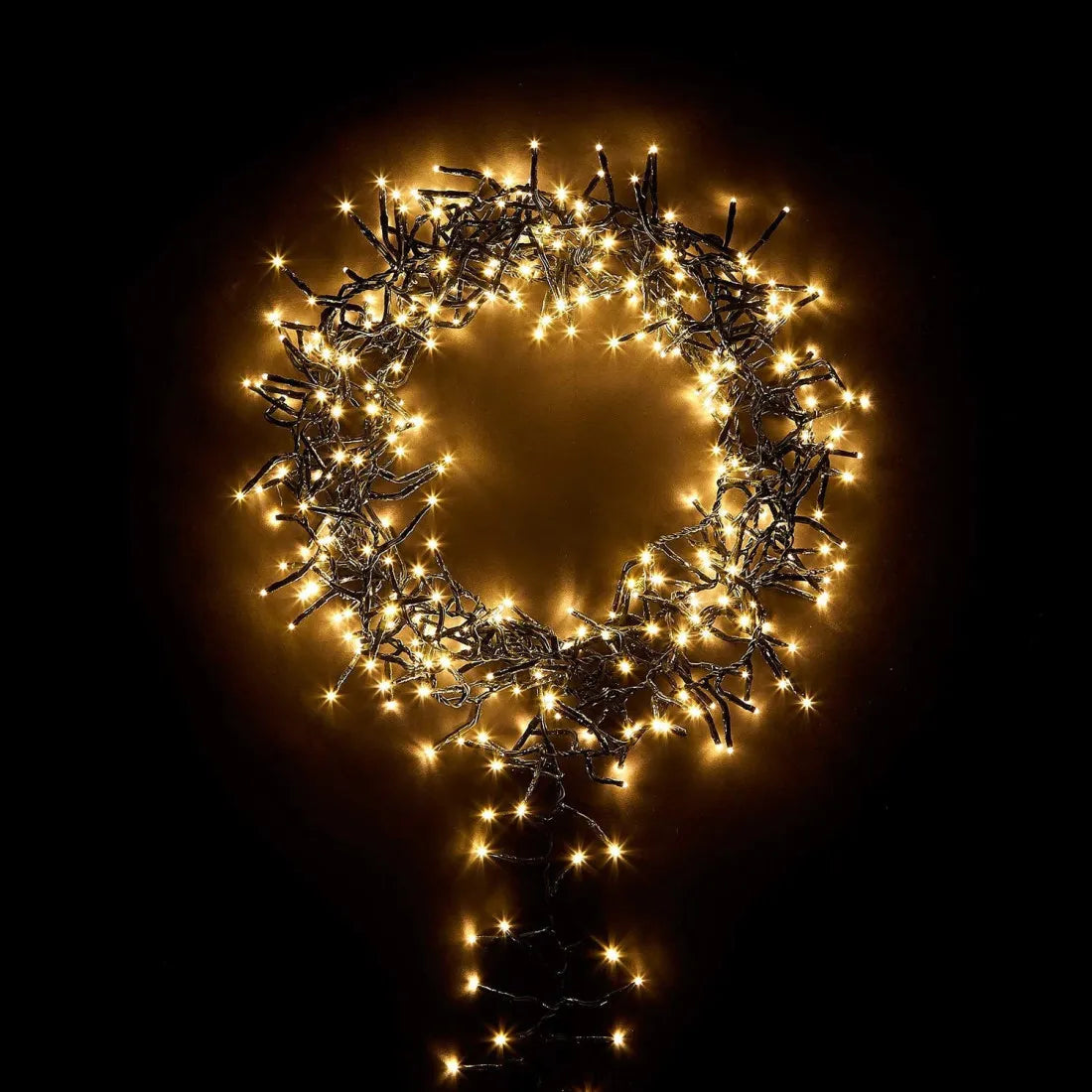 Instalație luminoasă LED tip cluster, 960 LED-uri, 20 m, alb cald – imagine 1