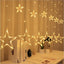 Instalatie Craciun tip perdea luminoasa, ploaie de stele, 8 moduri de iluminare, alimentare 220-240V, lungime 3,5 m, alb cald