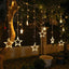 Instalatie Craciun tip perdea luminoasa, ploaie de stele, 8 moduri de iluminare, alimentare 220-240V, lungime 3,5 m, alb cald