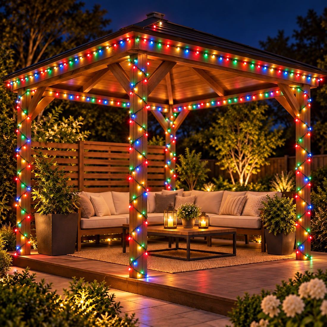 Instalație luminoasă LED tip șir, 400 LED-uri, 50 m, multicoloră – imagine 4