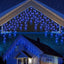 Instalatie de Craciun, curgatoare, tip turturi, cu jocuri de lumini, lungime 12m, 320 LED-uri, conectare la retea, albastru