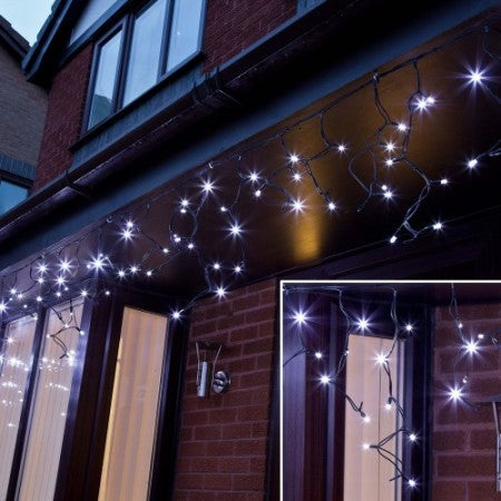 Instalație LED tip țurțuri, 120 LED-uri, 5,5 m, alb rece – imagine 2