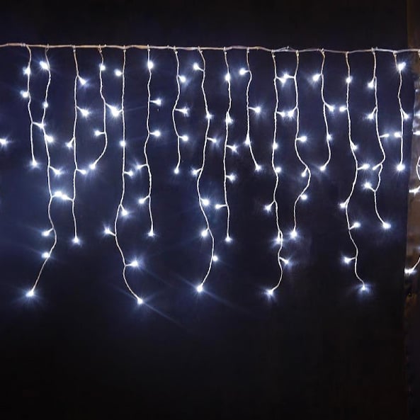 Instalație LED tip țurțuri, 500 LED-uri, 20 m, alb rece – imagine 2