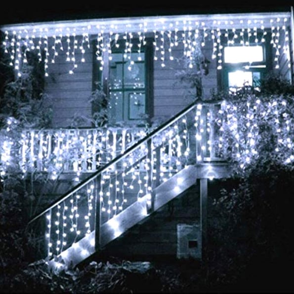 Instalație LED tip țurțuri, 500 LED-uri, 20 m, alb rece – imagine 1
