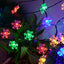 Instalatie de Craciun, fulgi de zapada, cu incarcare solara, 7m lungime si 50 de LED-uri, liniara, din ABS, multicolor