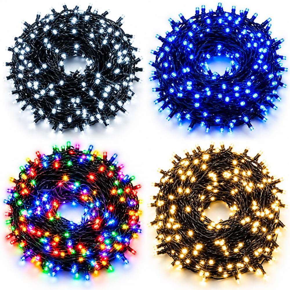 Instalație luminoasă LED tip șir, 400 LED-uri, 30 m, alb cald – imagine 1