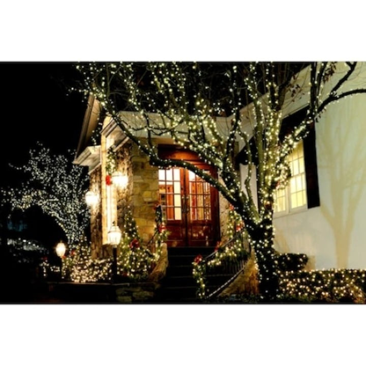 Instalatie de Craciun liniara, tip rola, 100m lungime, 480 LED-uri, 8 jocuri de lumini, pentru interior/exterior, multicolor