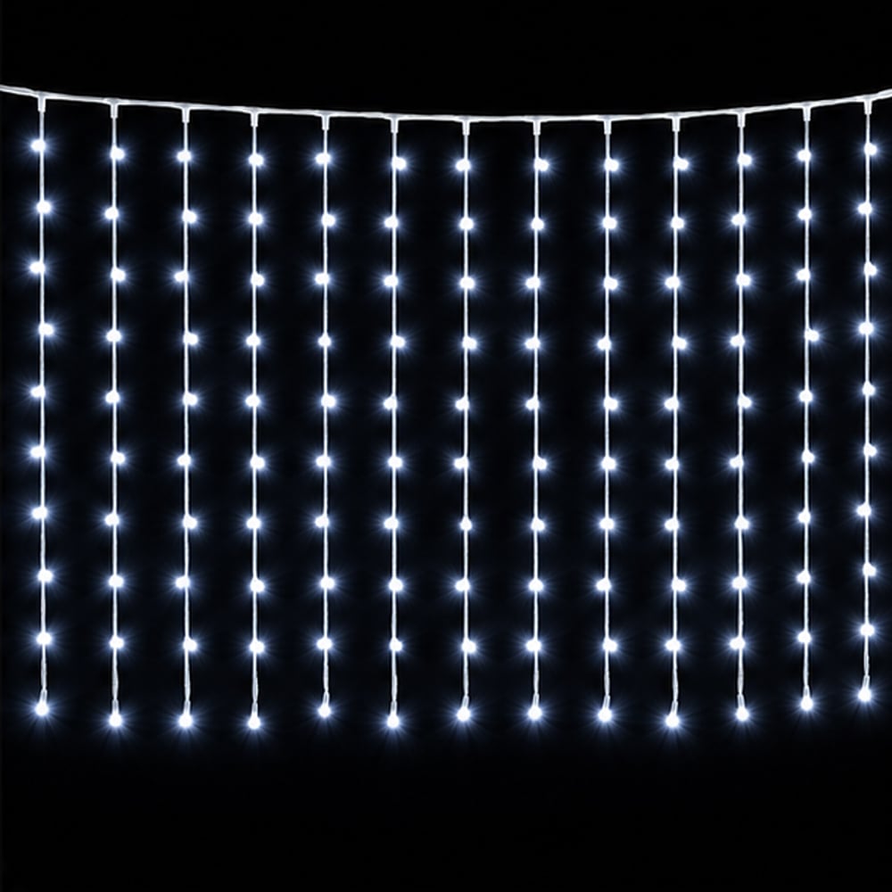 Perdea luminoasă LED, 12 × 1 m, alb rece – imagine 2