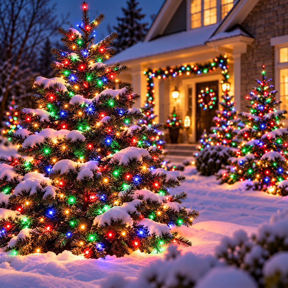 Instalație luminoasă LED tip șir, LED-uri tip diamant, 300 LED-uri, 50 m, multicoloră – imagine 3