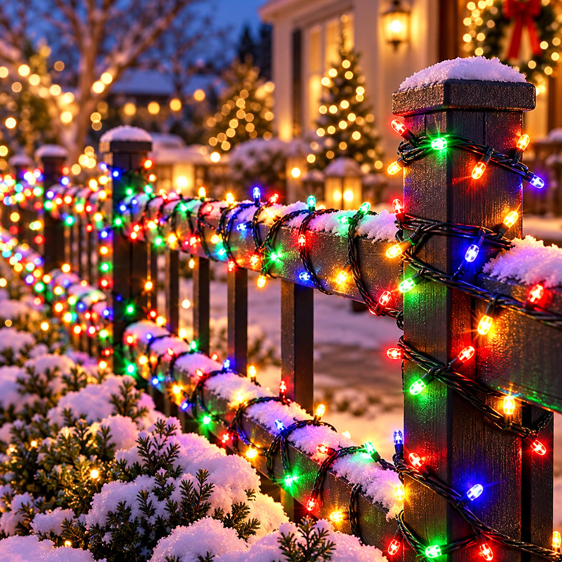 Instalație luminoasă LED tip șir, LED-uri tip diamant, 300 LED-uri, 50 m, multicoloră – imagine 2