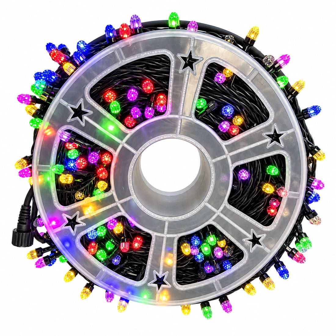 Instalație luminoasă LED tip șir, LED-uri tip diamant, 300 LED-uri, 50 m, multicoloră – imagine 1