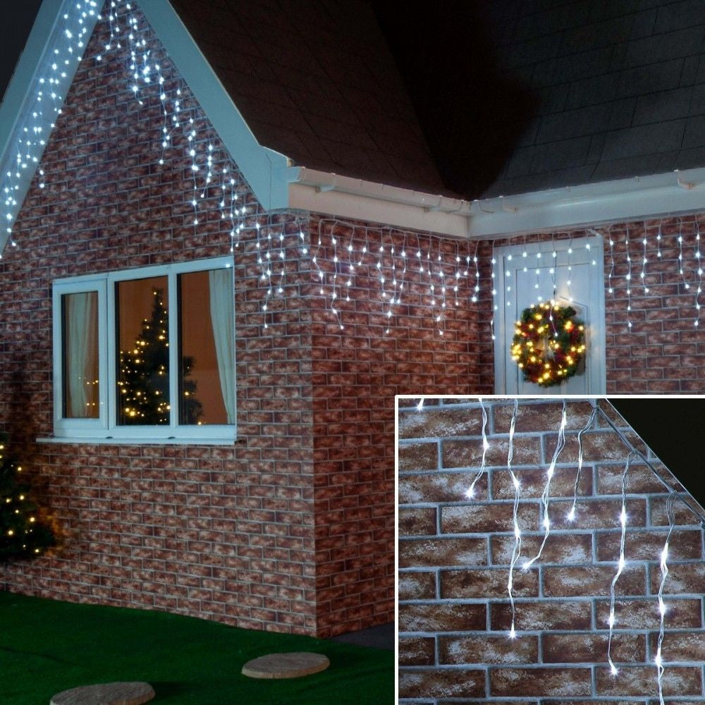 Instalație LED tip țurțuri, 120 LED-uri, 5,5 m, alb rece – imagine 2
