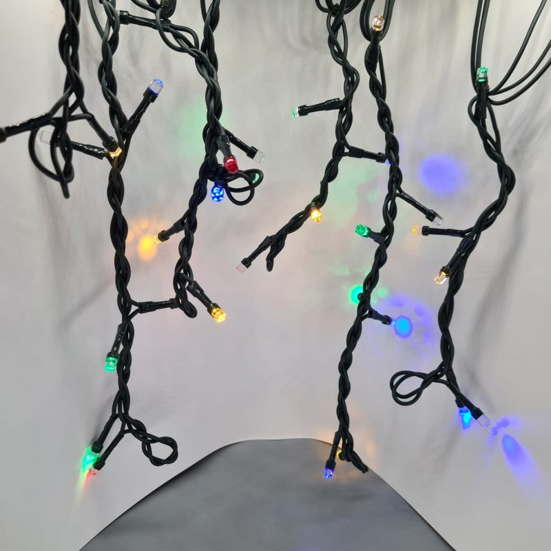 Instalație LED tip țurțuri, 120 LED-uri, 5,5 m, multicoloră – imagine 2