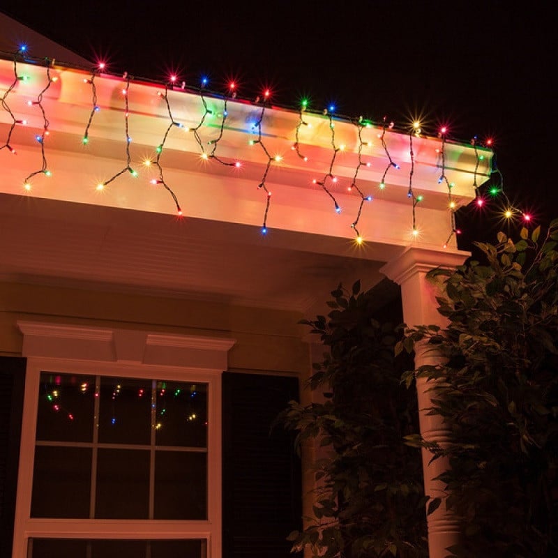 Instalație LED tip țurțuri, 120 LED-uri, 5,5 m, multicoloră – imagine 3