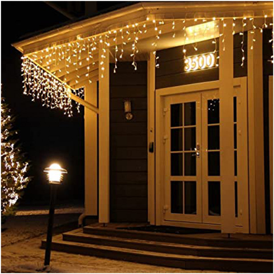 Instalație LED tip țurțuri, 120 LED-uri, 5,5 m, alb cald – imagine 3