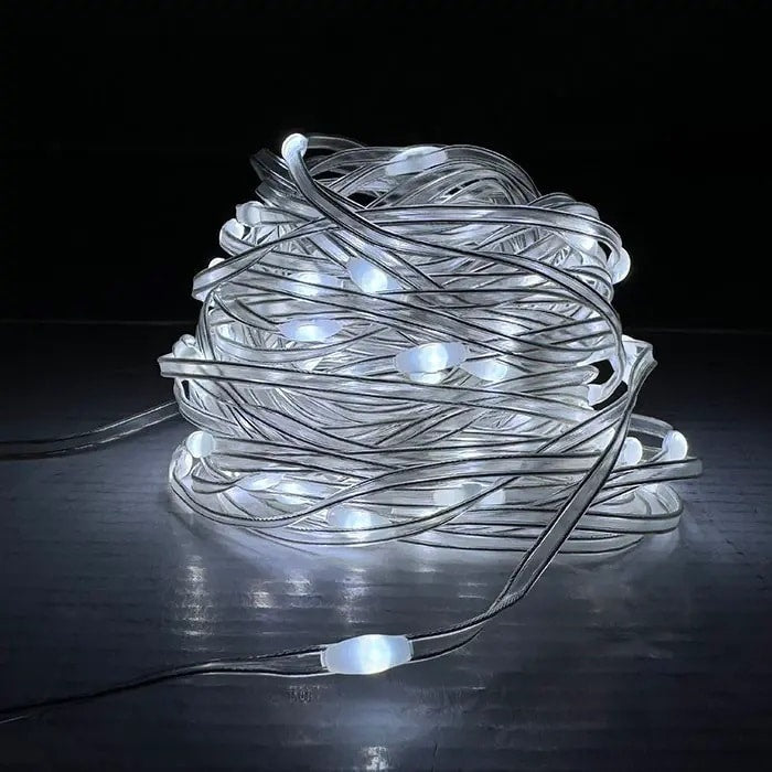 Instalatie LED Fairy 20 m, lumina rece 7000K, 5V DC, rezistenta la apa IP65 cu telecomanda