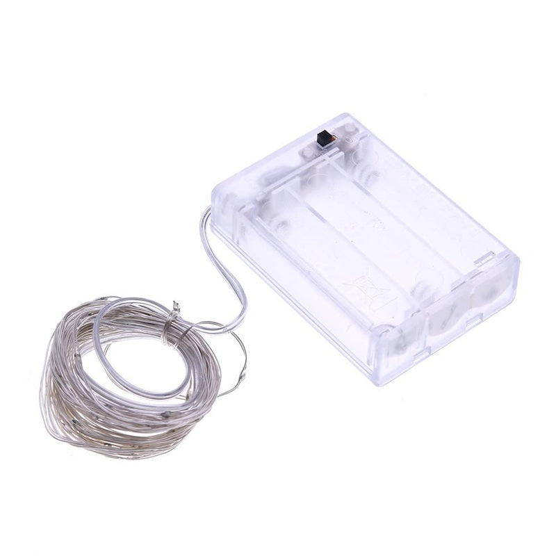 Instalație luminoasă LED cu baterii, 50 LED-uri, alb rece – imagine 3