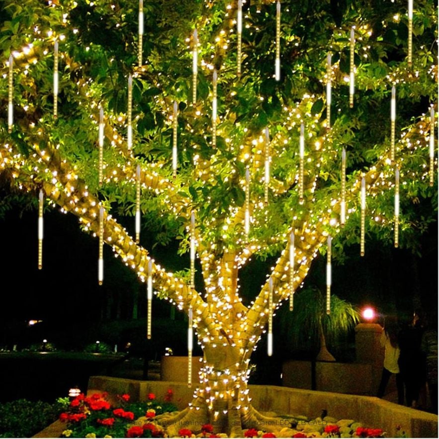 Instalație luminoasă tip meteori, 8 tuburi de 80 cm, 4,5 m, alb cald – imagine 1