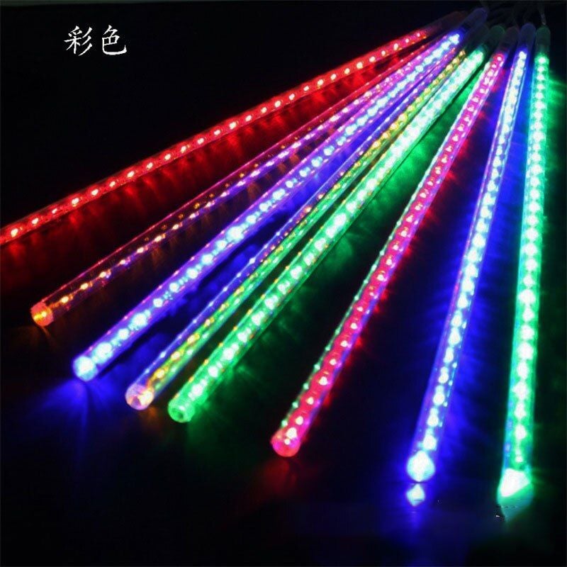 Instalație luminoasă tip meteori, 8 tuburi de 30 cm, 4,5 m, multicoloră – imagine 2