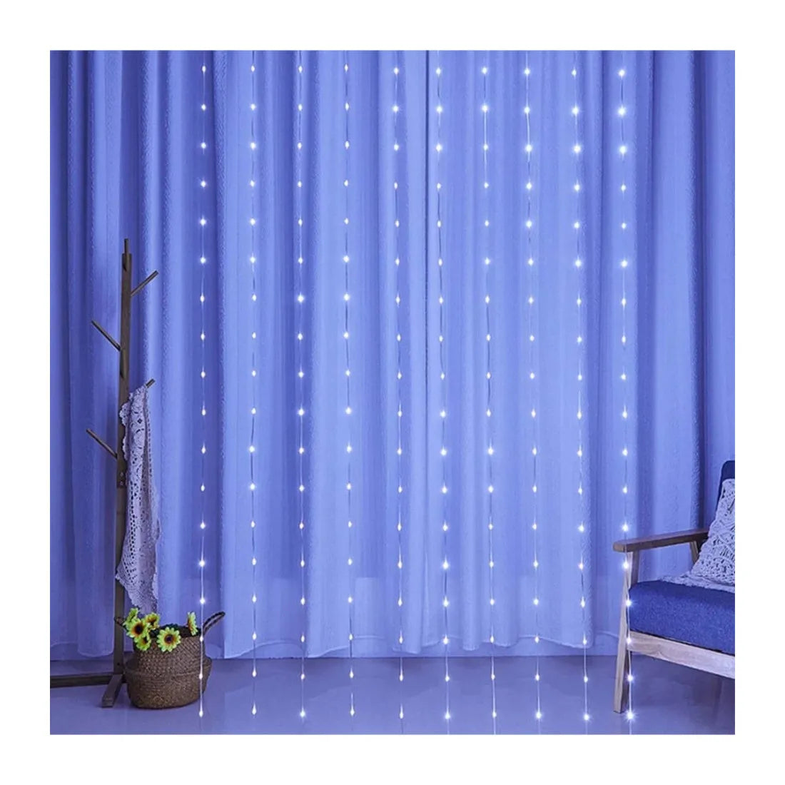 Perdea luminoasă LED, 240 LED-uri, 5 × 1 m, alb rece – imagine 1