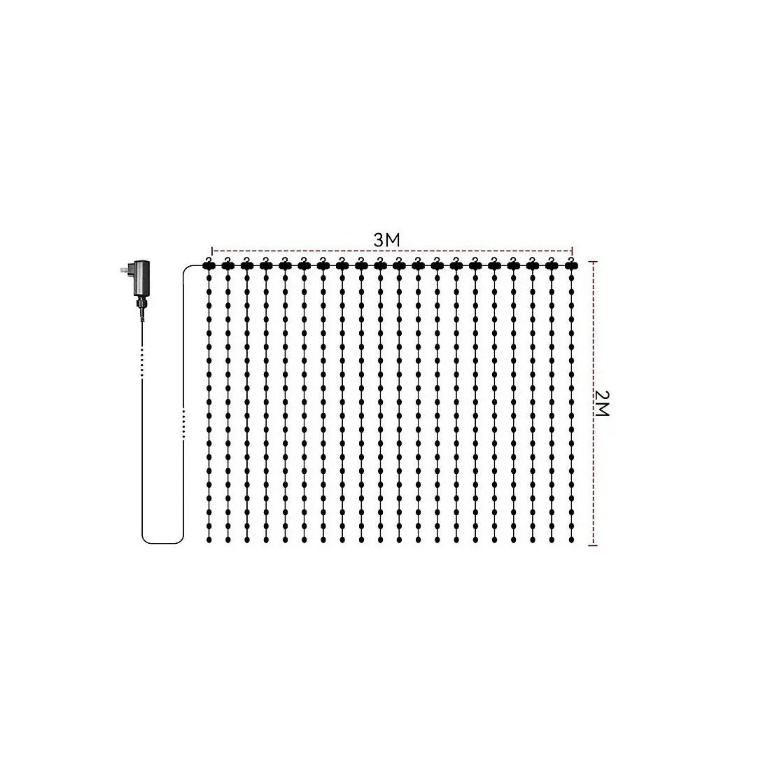 Perdea luminoasă LED digitală, 400 LED-uri, 3 × 2 m, RGB – imagine 4