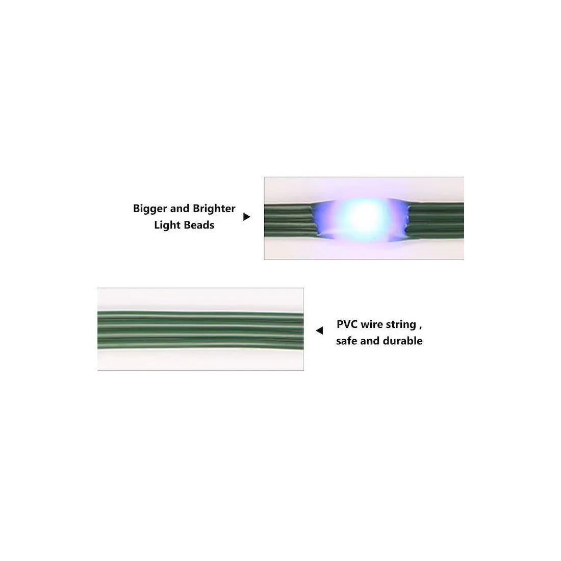 Instalație luminoasă LED tip șir, 160 LED-uri, 20 m, alb cald – imagine 2