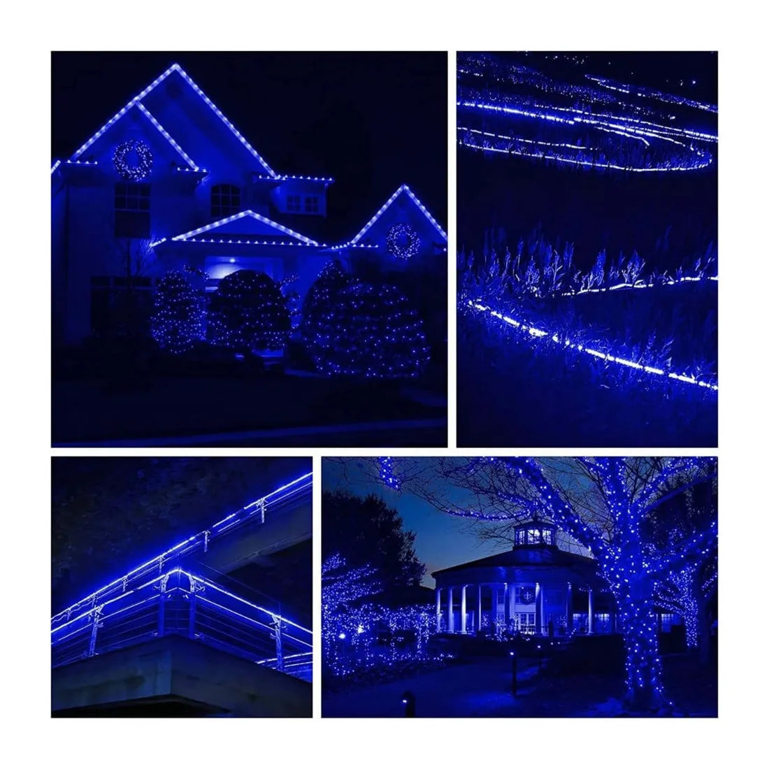 Instalație luminoasă LED tip șir, 400 LED-uri, 50 m, albastră – imagine 3