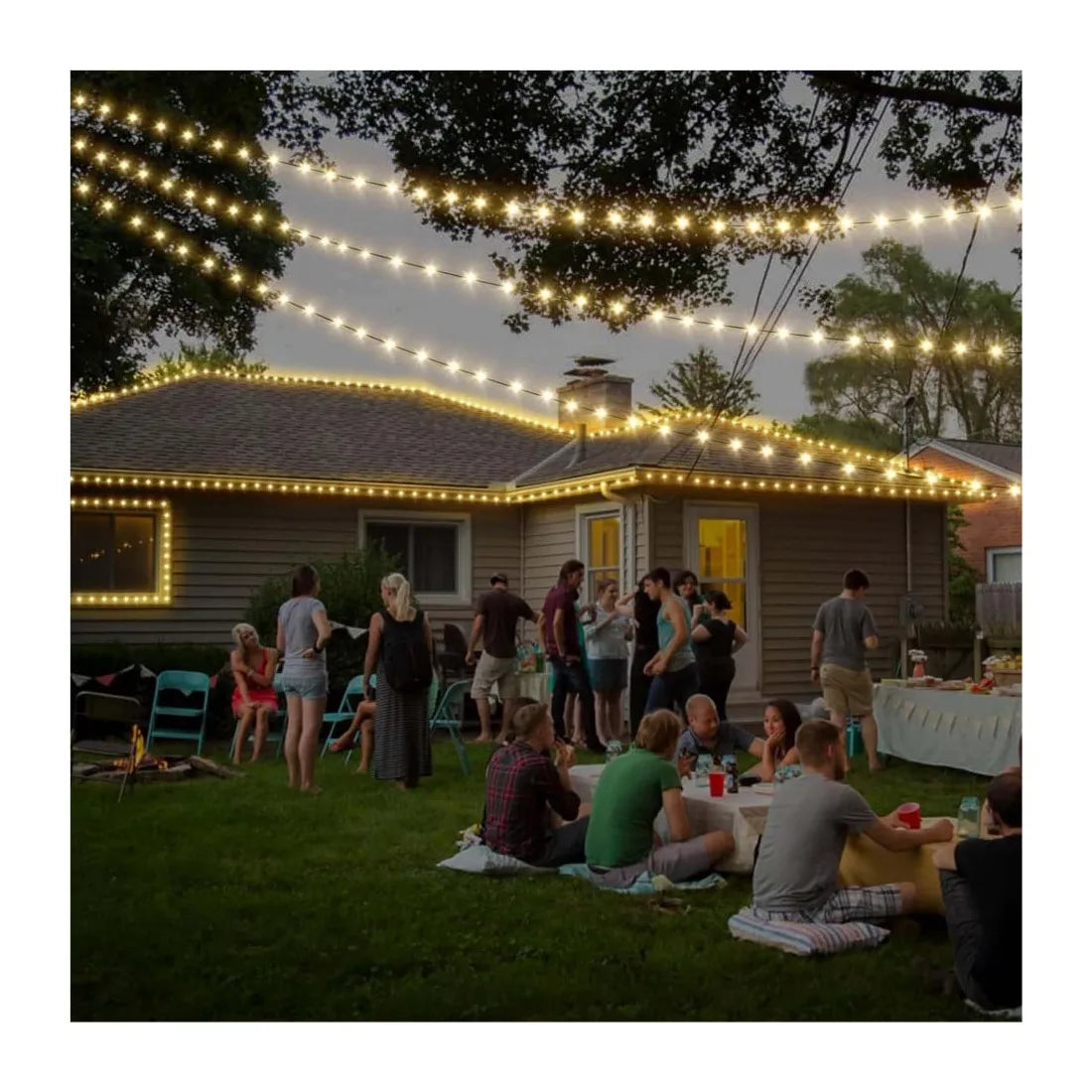 Instalație luminoasă LED tip șir, 240 LED-uri, 30 m, alb cald – imagine 4