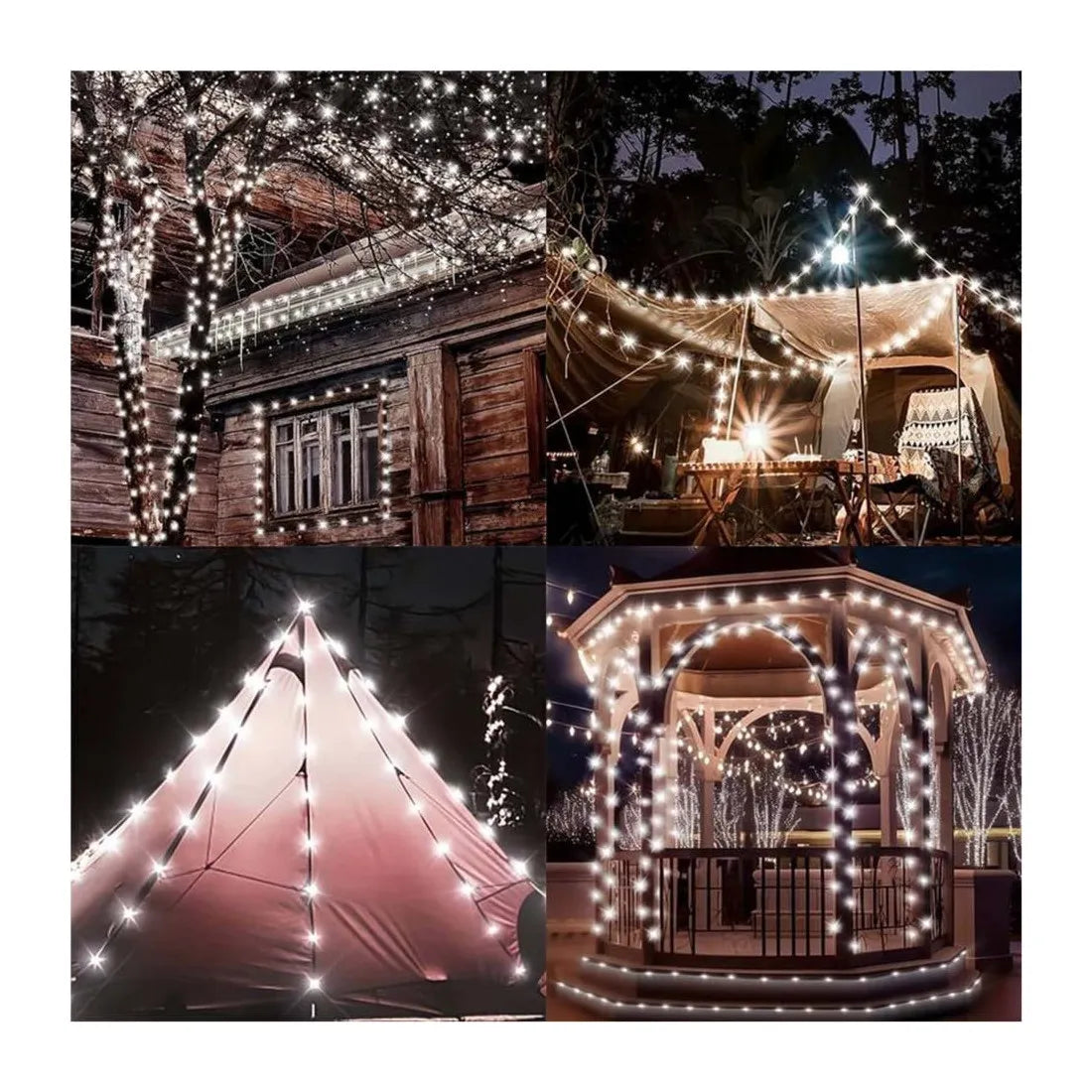 Instalație luminoasă LED tip șir, 400 LED-uri, 50 m, alb rece – imagine 4