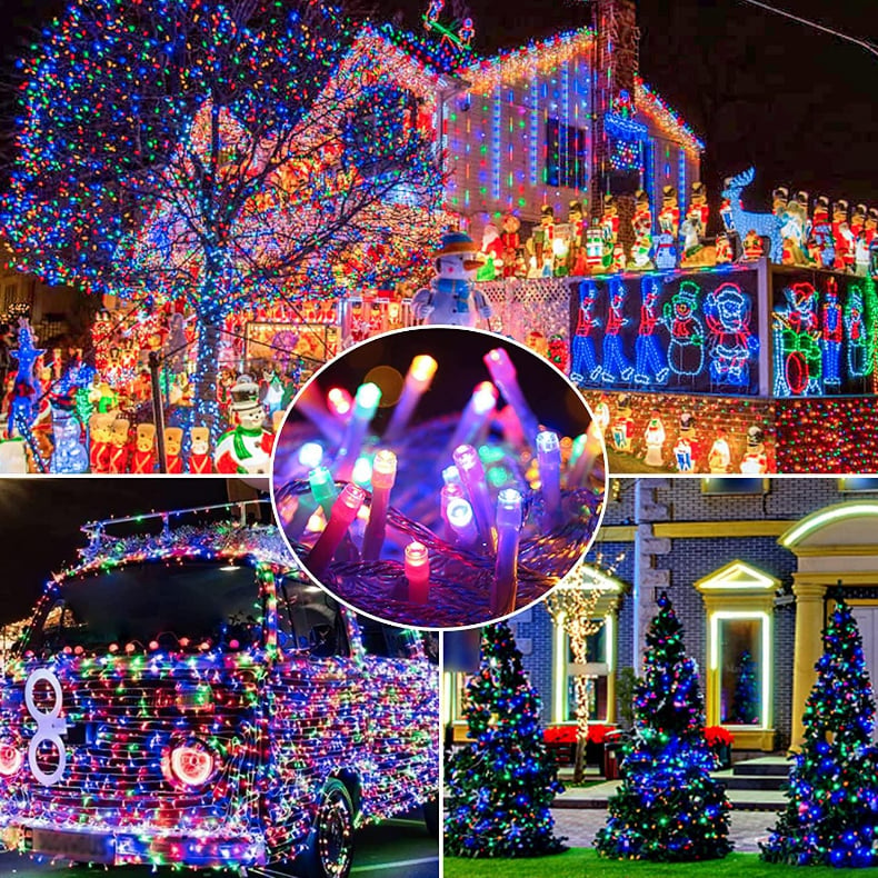 Instalație solară LED tip șir, 880 LED-uri, 100 m, cu telecomandă, multicoloră – imagine 2