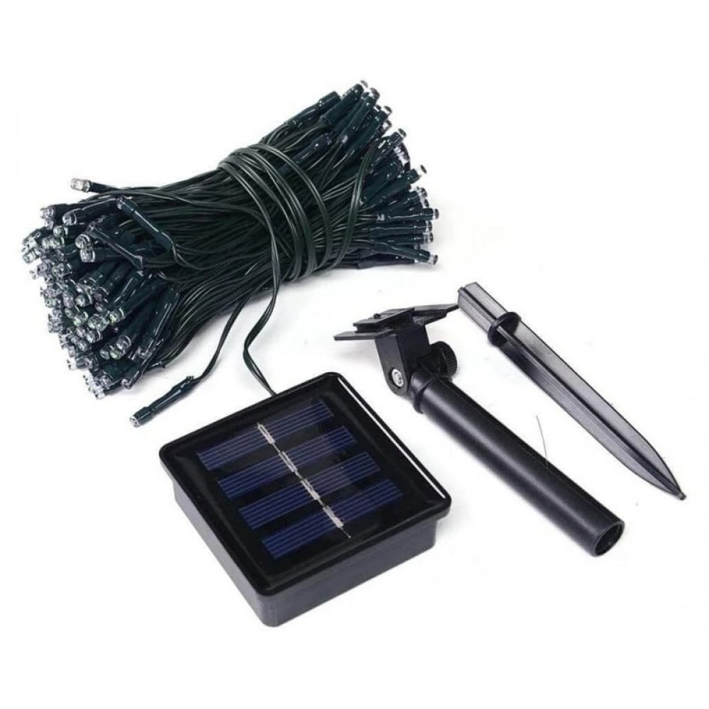 Instalație solară LED tip șir, 420 LED-uri, 50 m, cu telecomandă, albastră – imagine 2
