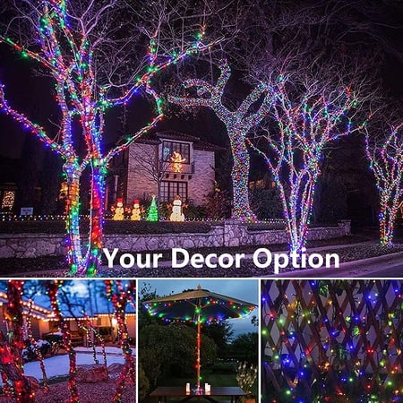 Instalație solară LED tip șir, 420 LED-uri, 50 m, cu telecomandă, multicoloră – imagine 3