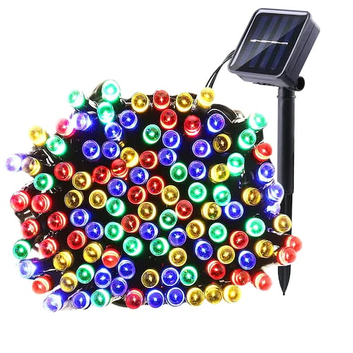 Instalație solară LED tip șir, 420 LED-uri, 50 m, cu telecomandă, multicoloră – imagine 1