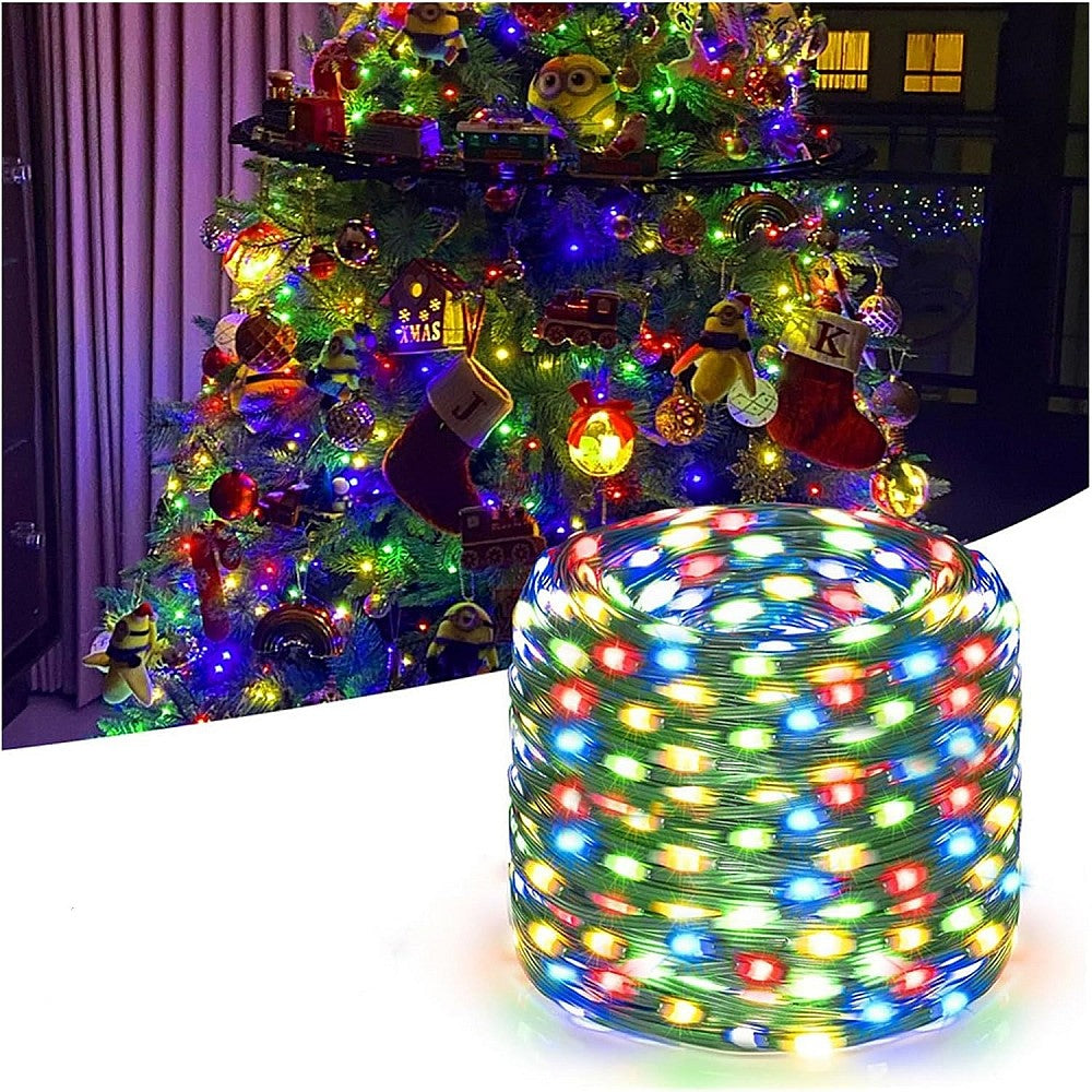 Instalație luminoasă LED tip șir, 160 LED-uri, 20 m, multicoloră – imagine 1