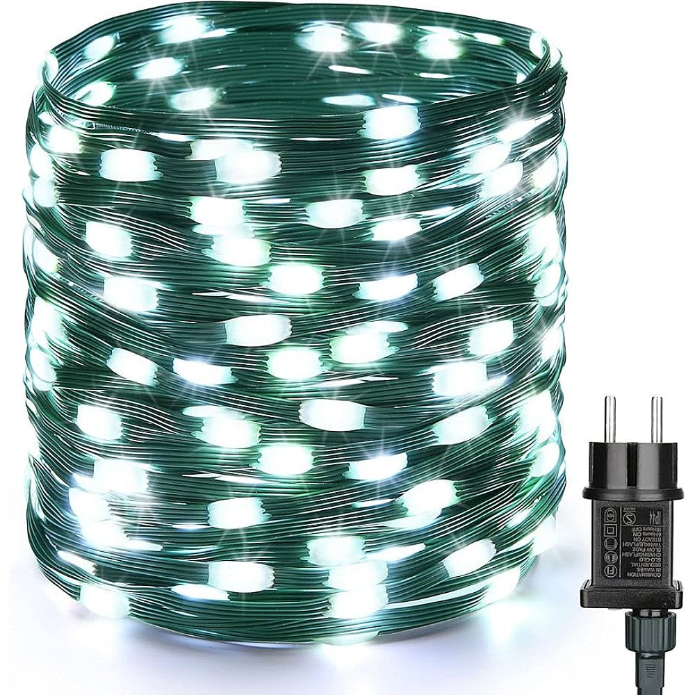 Instalație luminoasă LED tip șir, 160 LED-uri, 20 m, alb rece – imagine 1