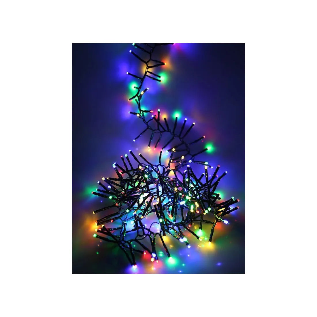 Instalație luminoasă LED tip cluster, 480 LED-uri, 10 m, multicoloră – imagine 3