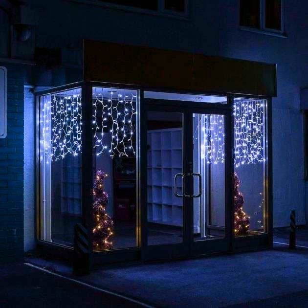 Perdea luminoasă LED, 6 × 2 m, albastră – imagine 2
