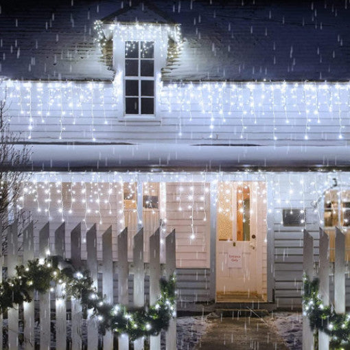 Instalație LED tip țurțuri, 200 LED-uri, 10 m, alb rece – imagine 4